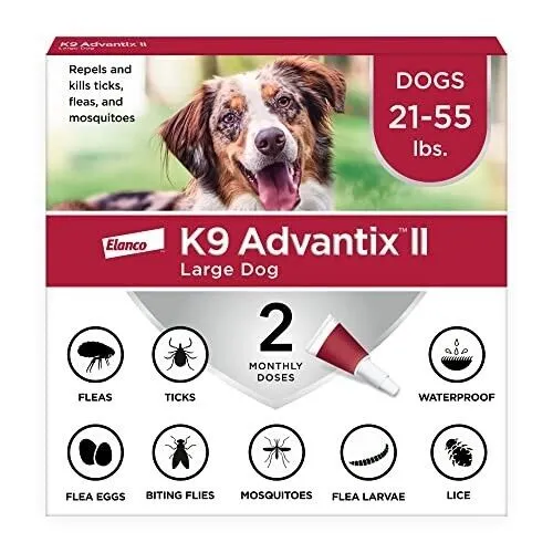 K9 Advantix II Large Dog Vet-Recommende<wbr/>d Flea, Dogs 21-55 lbs. | 2-Mo Supply