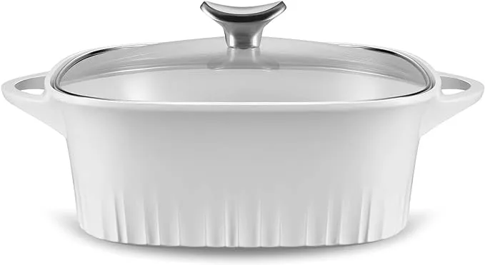 Corningware 5.5 qt. Cast Aluminum White Dutch Oven with Lid