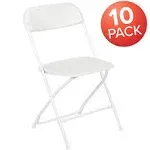 Carnegy Avenue White Metal Folding Chair (Set of 10)