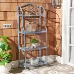 Safavieh Amaris Wrought Iron 4 Tier Outdoor Bakers Rack - Blue