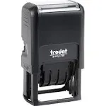 Trodat Economy 5-in-1 Stamp, Dater, Self-Inking, 1.63 x 1, Blue-Red