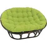 International Caravan Rattan Double Papasan Chair with Twill Cushion