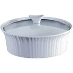 Corningware Casserole Dish, 2.5 qt & Round, White