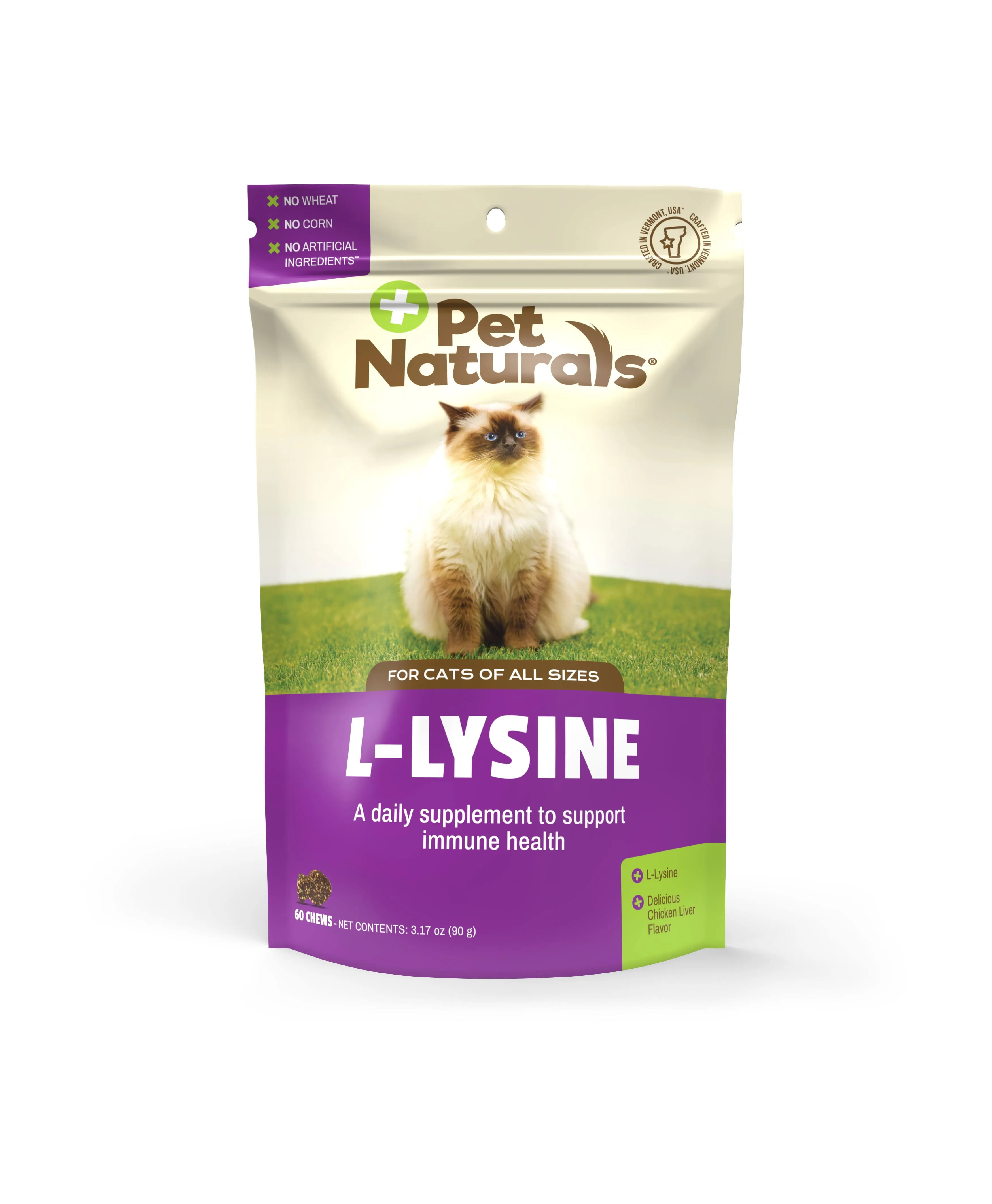 Pet Naturals of Vermont L-Lysine Chews for Cats, Chicken Liver - 60 count