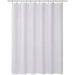 CLOROX 2-in-1 Bathroom Shower Curtain Liner, Durable Fabric, Weighted Magnets for Bath Water Control, Washable Premium Quality, Modern - 72" x 72" White Satin Stripe