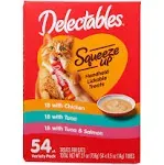 Hartz Delectables Squeeze Up Variety Packs Interactive Lickable Wet Cat Treats, case of 48