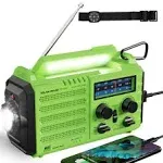 Emergency Radio Hand Crank Solar, Am/fm/sw NOAA Weather Radio, Portable Battery Operated Radio with Cell Phone Charger, 3W LED Flashlight & Reading La