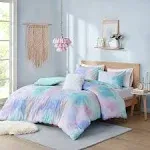 Intelligent Design Duvet Cover King Bedding Sets for Girls & Boys Watercolor Tie Dye Twin Duvet Cover Set Kids, Microfiber King Size Duvet Cover Set, Pillow Cassiopeia, King/Cal King Pink/Blue 4 Piece