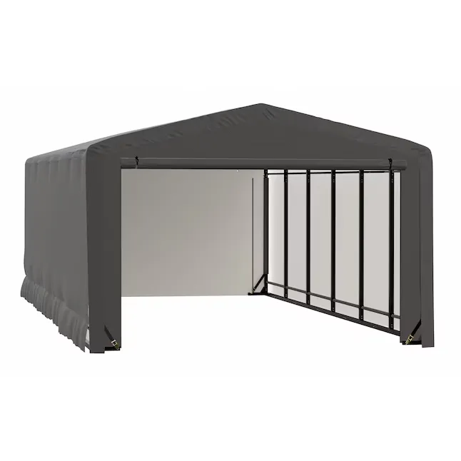 ShelterLogic 12-ft x 23-ft Metal Single Car Garage Building Lowes.com