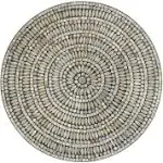 Deco 79 Mother of Pearl Shell Plate Handmade Home Wall Decor Mosaic Wall Sculpture, Wall Art 27" x 3" x 27", Silver