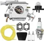 AUTOKAY 545081885 Carburetor Fits for Walbro W-20 WT-324 WT-624 Carb Carby Craftsman Poulan Sears with Fuel Filter Spark Plug