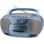 Jensen CD-590 Portable Bluetooth Stereo CD Cassette Player/Recorder with AM/FM Radio - Blue