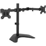 VIVO Dual LED LCD Monitor Mount, Free-Standing Desk Stand for 2 Screens up to 32 Inch, Heavy-Duty Fully Adjustable Arms with Max VESA 100x100mm, Black, STAND-V032F