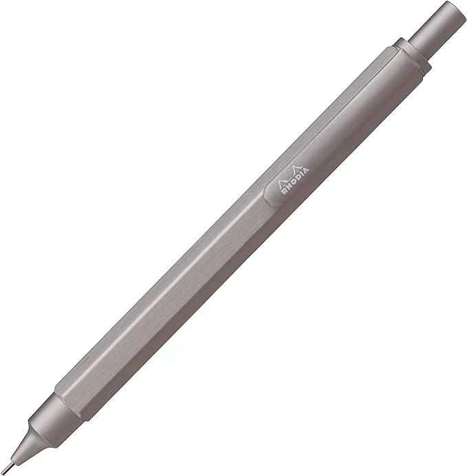 RHODIA SCRIPT cf9291 Mechanical Pencil Script Silver 0.5mm Hexagonal Shaft Aluminum Body Hairline Processing