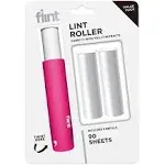 Flint Classic Black Retractable Mini Lint Roller with 90 Extra Sticky Sheets, Small and Portable Lint Roller, Ideal Pet Hair Remover Lint Roller, Travel Lint Roller, and Lint Roller for Clothes