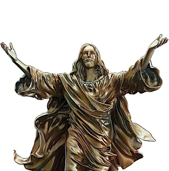 The Bradford Exchange Light of The World Religious Illuminated Cold-Cast Bronze Jesus Sculpture