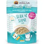 Weruva Slide N' Serve Grain Free Family Food Chicken Breast Dinner with Tuna Wet Cat Food Pouch - 5.5 oz, Case of 12