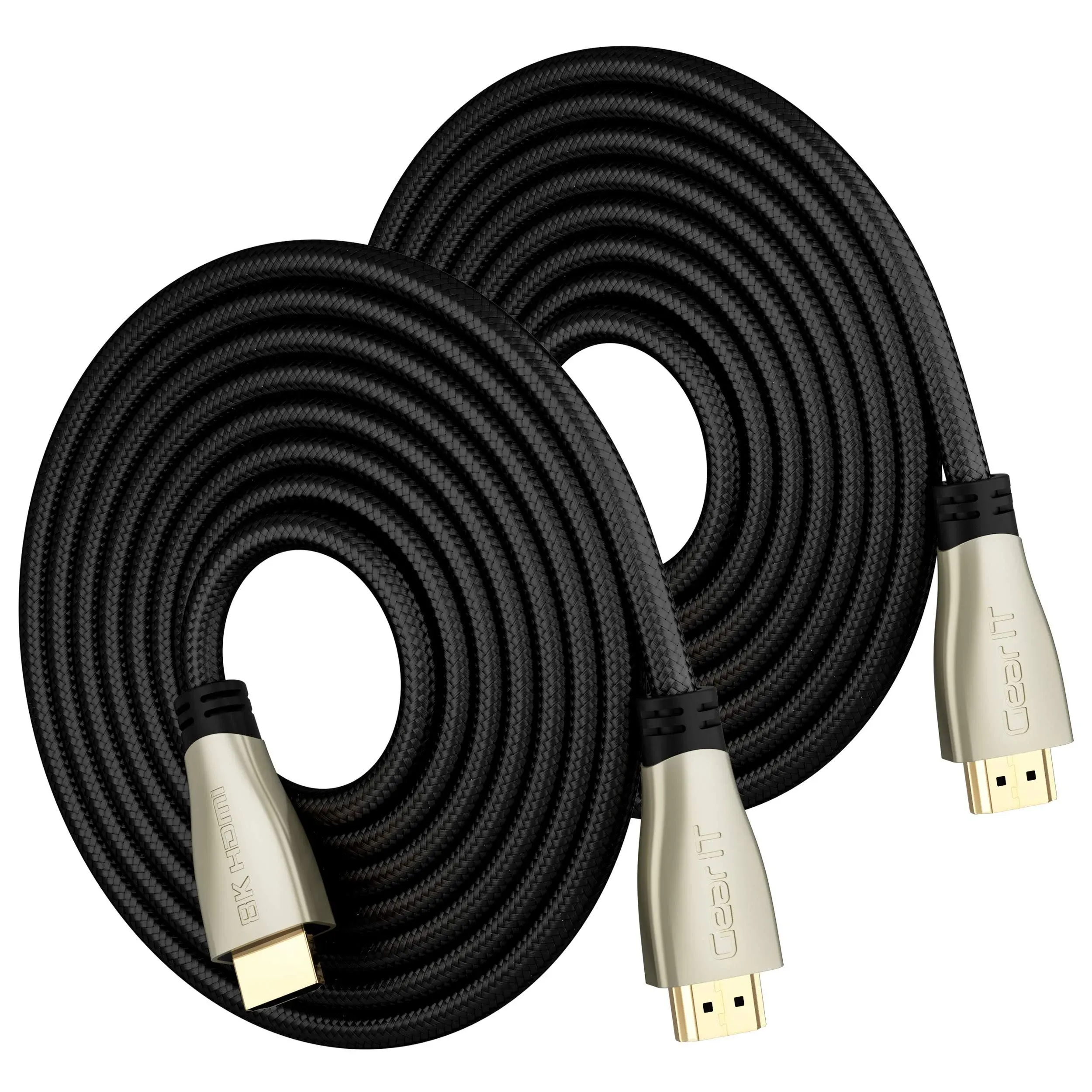 GearIT Premium Braided HDMI 2.1 8K 60Hz 48Gpbs Cable 6.6ft 2-Pack