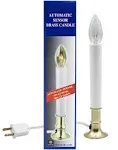 Creative Hobbies Pack of 6 Electric Window Candle with On/Off Switch Light Bulb Brass Plated Base Ready to Use