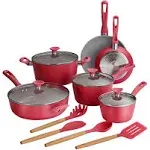 14-Piece Ceramic Cookware Set in Purple