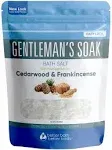 Gentleman's Bath Salt 32 Ounces Epsom Salt with Natural Cedarwood, Frankincense, Eucalyptus and Peppermint Essential Oils Plus Vitamin C in BPA Free Pouch with Easy Press-Lock Seal