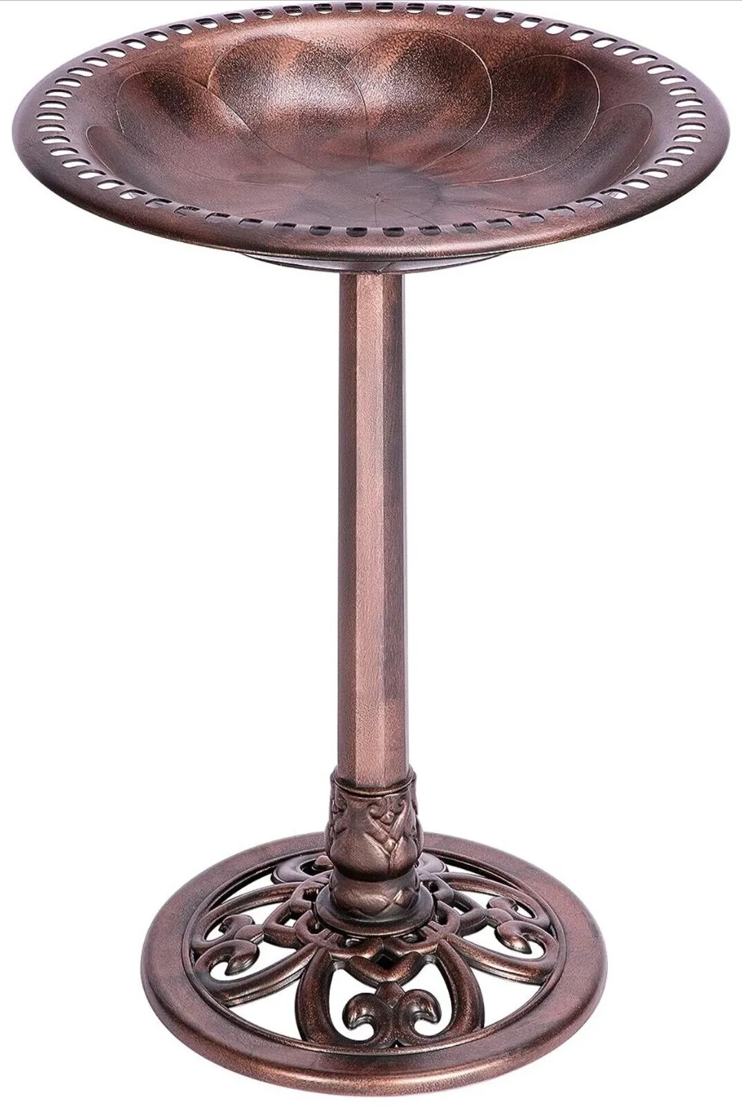 VIVOHOME 28 Inch Height Polyresin Lightweight Outdoor Garden Bird Bath (Bronze)