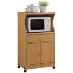 Beech Wood Microwave Cart Kitchen Cabinet with Wheels and Storage Drawer - HouseyMart.com | Online Home Decor to kitchenware Shopping