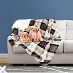 Petmaker Waterproof Pet Blanket '? Reversible Plaid Throw Protects Couch Car Bed from spills Stains, Gray