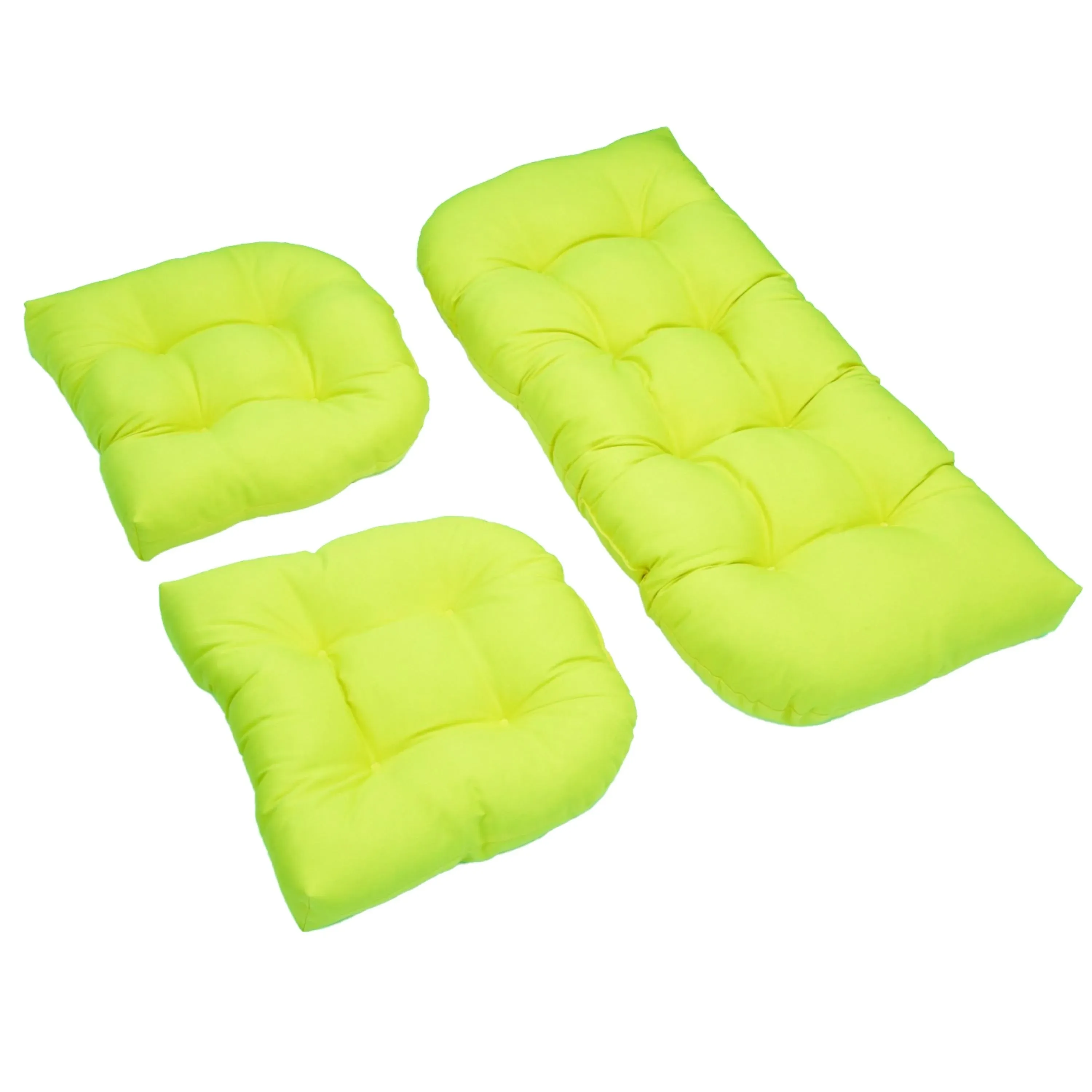 Blazing Needles Twill Rounded Back Settee Cushion Set, Mojito Lime 3 Count