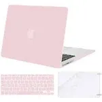 Mosiso Plastic Hard Case with Keyboard Cover with Screen Protector for MacBook Air 13 inch (Models: A1369 and A1466) Rose Quartz