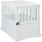 Casual Home Wood Pet Crate End Table, White