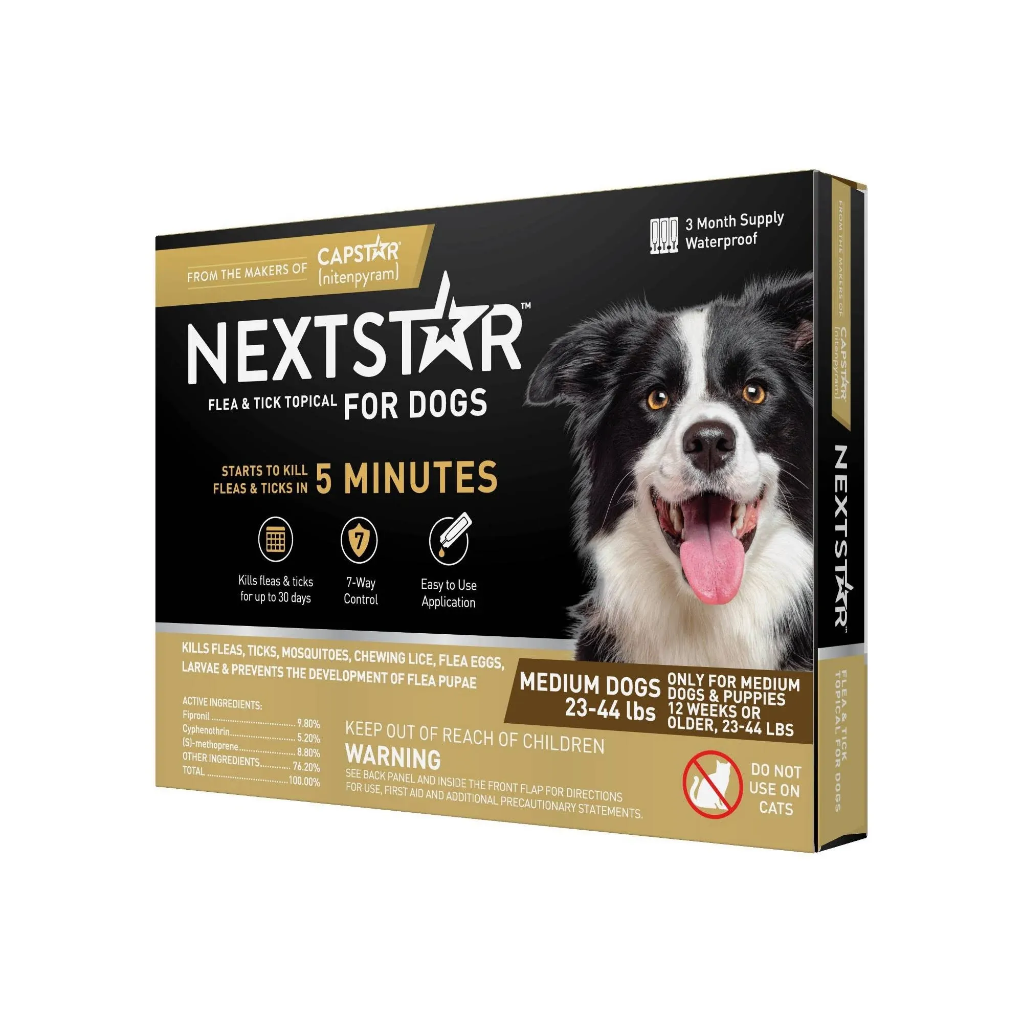 Nextstar Flea & Tick Topical for Medium Dogs 23-44 lbs - 3 ct