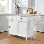 Crosley Cora Drop Leaf Kitchen Island Emerald & Natural