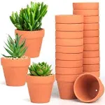 Terra Cotta Pots, 24 Pack 3.15 Inch Mini Clay Pots with Drainage Holes,Cactus Flower Nursery Terracotta Pots for Indoor/Outdoor Succulent Plants, Crafts, Wedding Favor