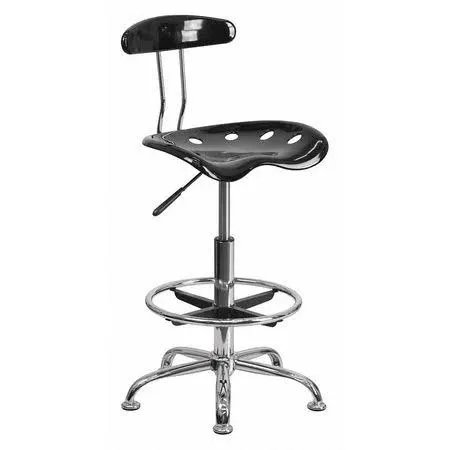 Flash Furniture Bradley Black Contemporary Adjustable Height Swivel Plastic Drafting Chair