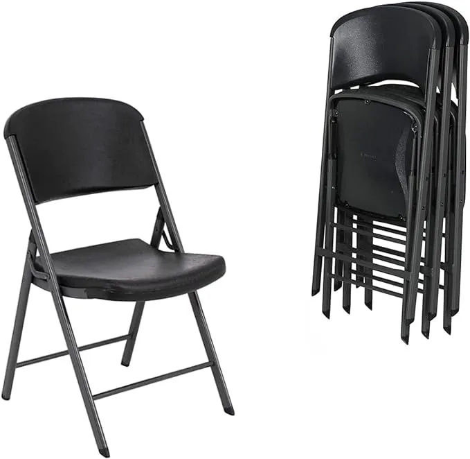 Lifetime 80187 Black Contoured Folding Chair - 4/Pack