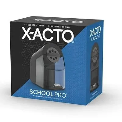 X-ACTO 1670 School Pro Desktop Electric Pencil Sharpener, Blue/Gray