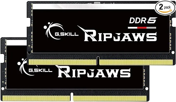 G.SKILL Ripjaws SO-DIMM 64GB (2 x 32GB) 262-Pin DDR5 SO-DIMM DDR5 5600 (PC5 44800) Laptop Memory Model F5-5600S4040A32GX2-RS