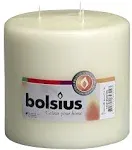 BOLSIUS Three Wick Big Pillar Candle Ivory – 6x6 Inches - Premium European Qu...