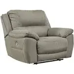 Ashley Furniture Next-Gen Gaucho Zero Wall Faux Leather Power Recliner in Gray