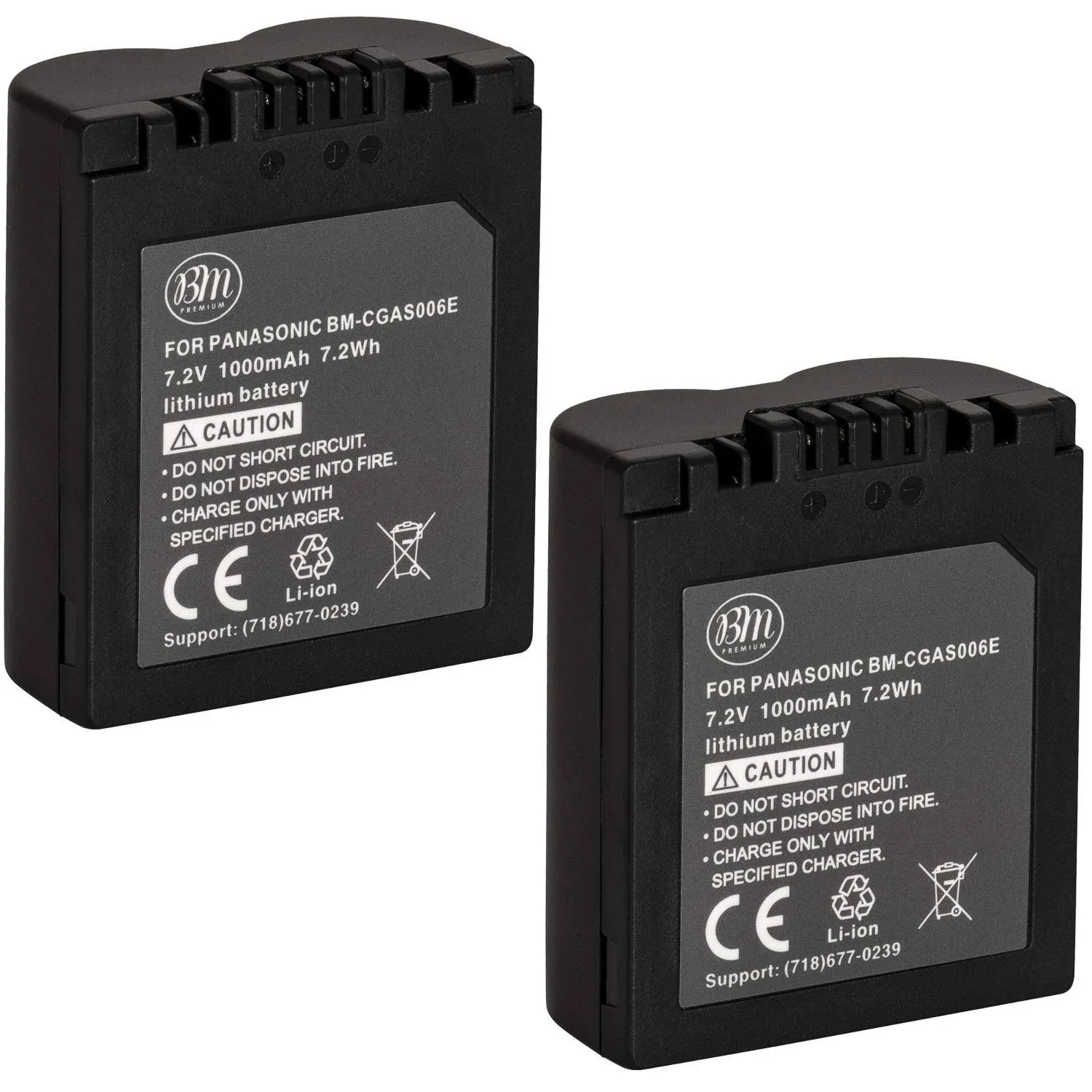 BM Premium Pack of 2 CGA-S006 Batteries for Panasonic Lumix DMC-FZ7, DMC-FZ8, DMC-FZ18, DMC-FZ28, DMC-FZ30, DMC-FZ35, DMC-FZ38, DMC-FZ50 Digital Camera