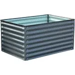 Hanover 59 in. Open-Base Raised Garden Bed for Flowers, Herbs and Vegetables, Galvanized Steel