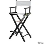 Casual Home 30" Director's Chair Black Frame-White Canvas