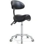 Saddle Stool Rolling Chair with Back Support,Esthet<wbr/>ician Tattoo Dental Stool ...