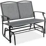 Best Choice Products 2-Person Outdoor Swing Glider, Patio Loveseat, Steel Bench Rocker for Porch w/ Armrests - Gray