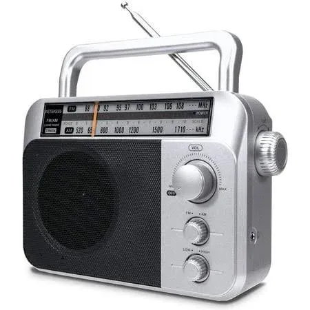 Retekess Tr604 Portable AM/FM Radio,Transistor Wireless Technology Radio(Sliver), Silver