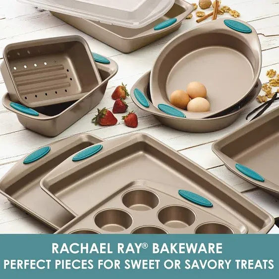 Rachael Ray 47551 Cucina Nonstick Bakeware Steel Cake Pan 9 inch x 13 inch Latte