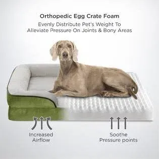 Bedsure Orthopedic Dog Bed for Large Dogs - Big Washable Dog Sofa Beds Large, Supportive Foam Pet Couch Bed with Removable Washable Cover, Waterproof Lining and Nonskid Bottom, Turquoise