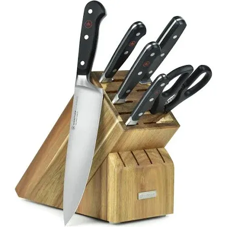 Wusthof Classic 7 Piece Knife Set with Acacia Block