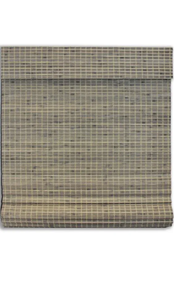 Radiance Cordless Bamboo Roman Shades for Windows - Flatweave Bamboo Blinds for Reduce Bright Light - Easy to Lift & Fold Up Window Shades - Driftwood - 27 in. W x 48 in. L - (02208849E)